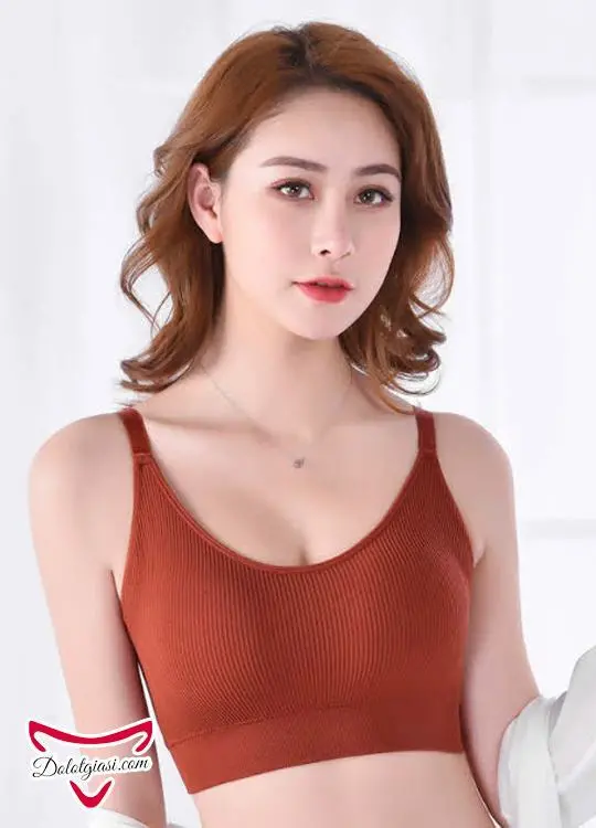 Áo bra cotton gân tăm lót su cao cấp AB14