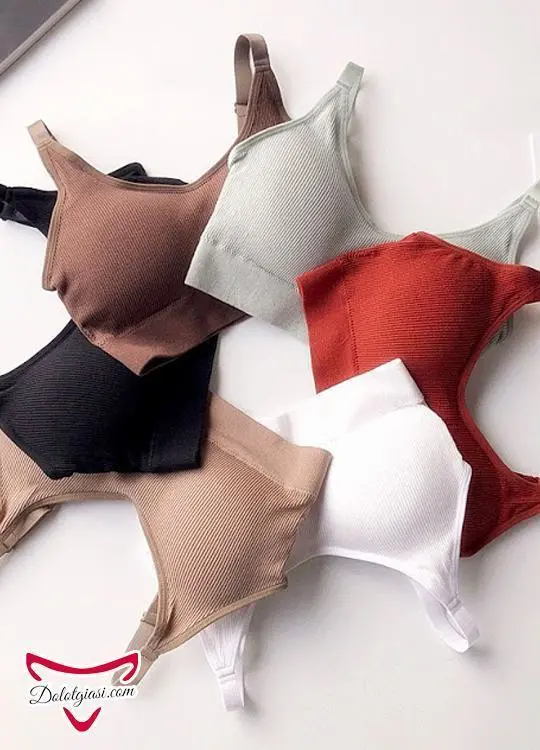 Áo bra cotton gân tăm lót su cao cấp AB14