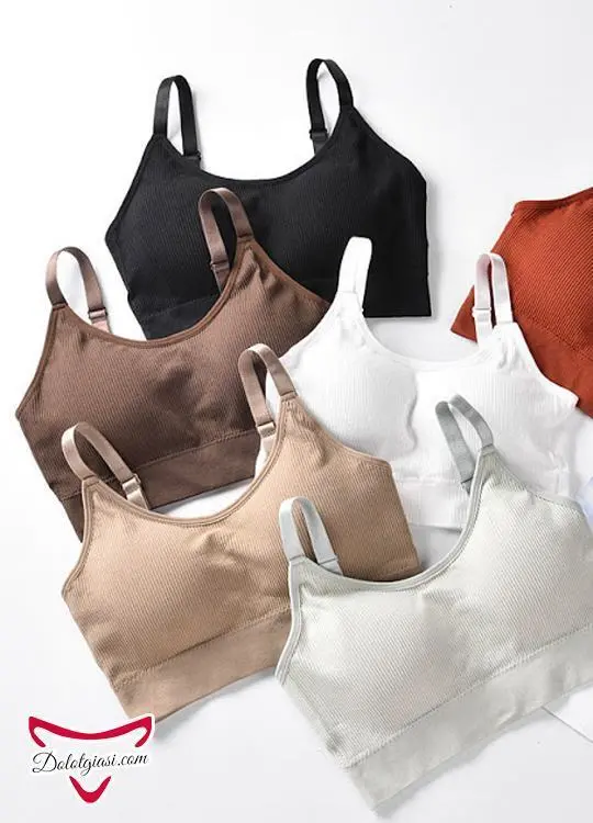 Áo bra cotton gân tăm lót su cao cấp AB14