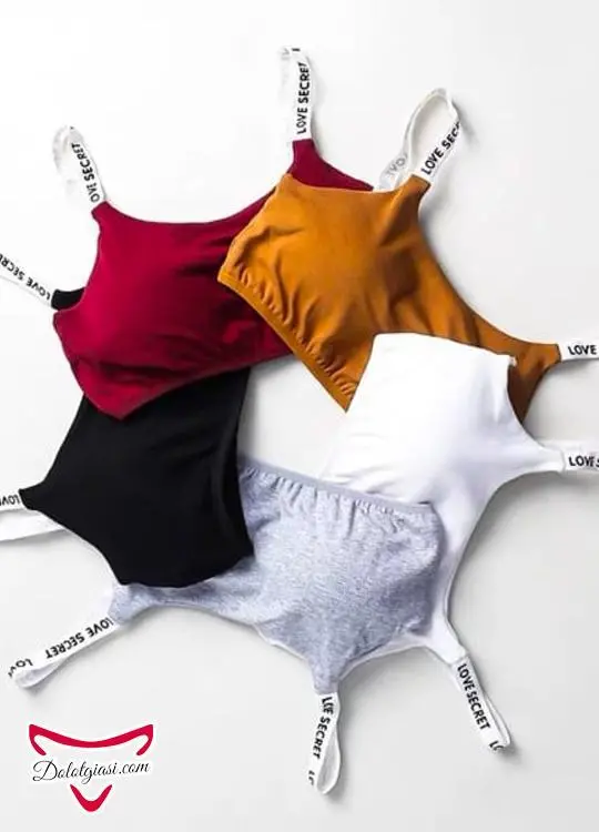 Áo bra cotton quai đeo chữ love cao cấp AB18